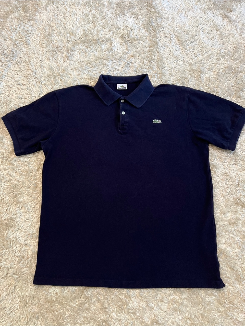 Lacoste Men's Dark Navy Polo with Signature Crocodile